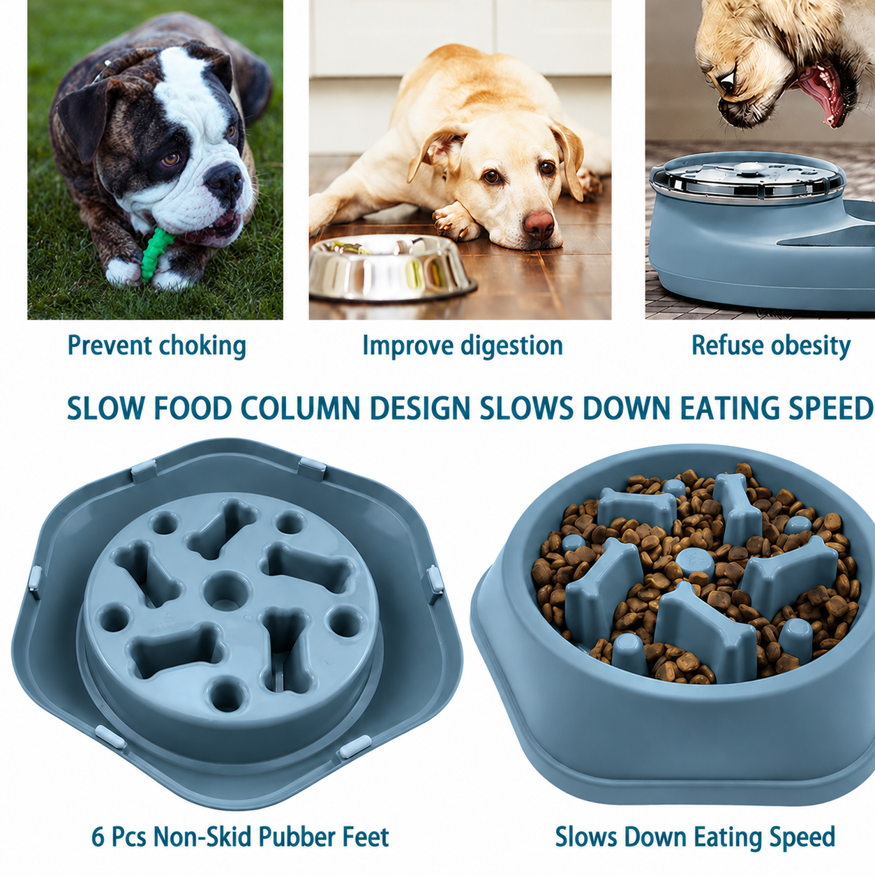 GobbleStop™ - Slow Feeder Dog Bowl